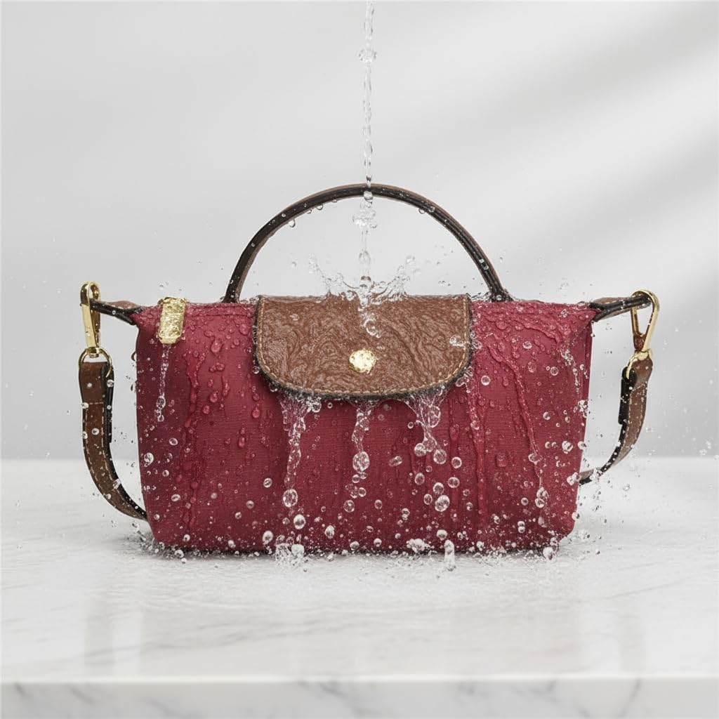 Mini Nylon Crossbody Bag for Women, Small Handbag with Top Handle and Adjustable Shoulder Strap, Zipper Closure Casual Purse - Image 8