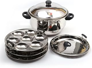 KCL Stainless Steel Sandwich Bottom MultiKadai Idly Steamer / 21 Idly - 3 Plate Price In India