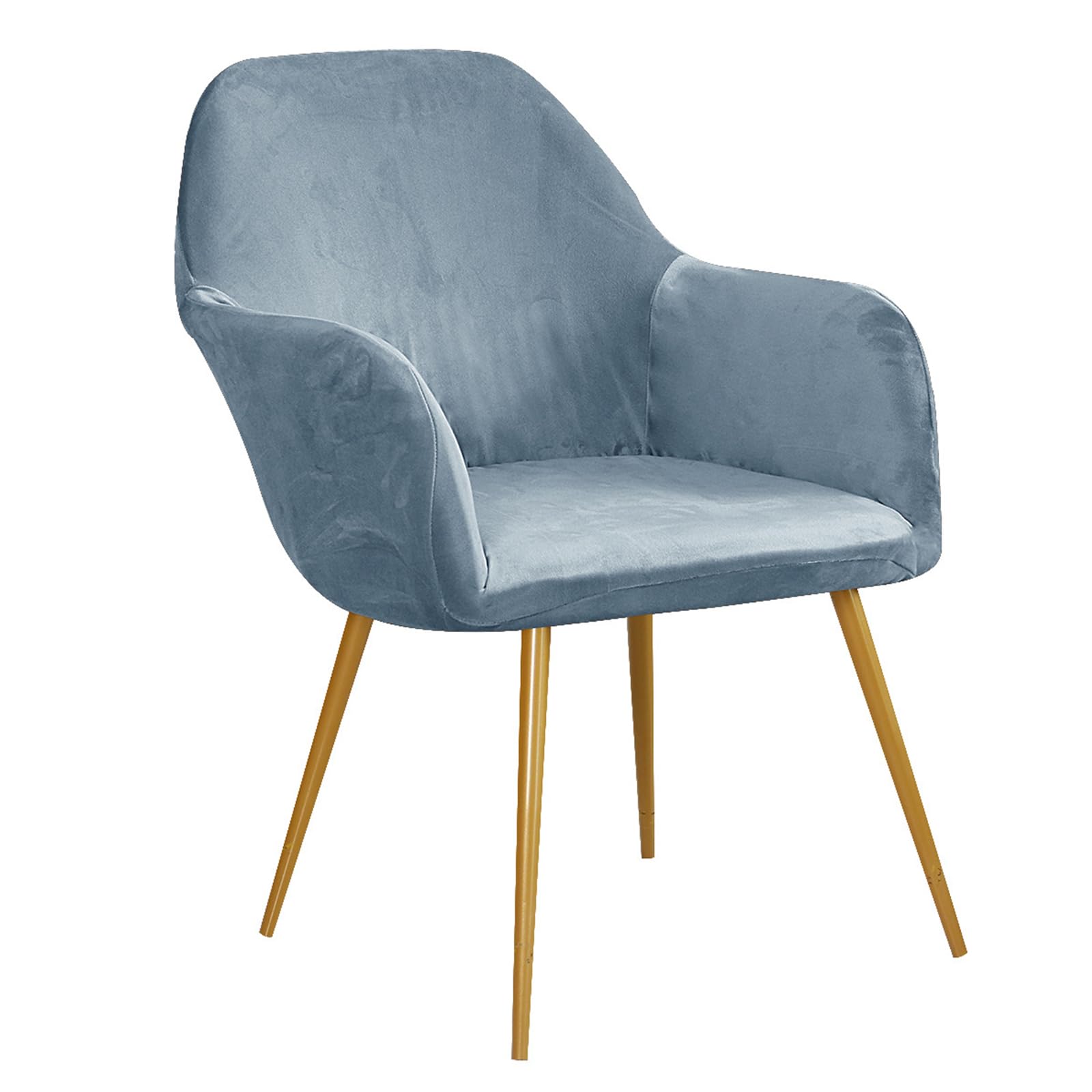 Housse De Chaise Incurvée à Accoudoirs Hauts - Dossier Intégré, Polyester Extensible, Rayures - Lot De 2