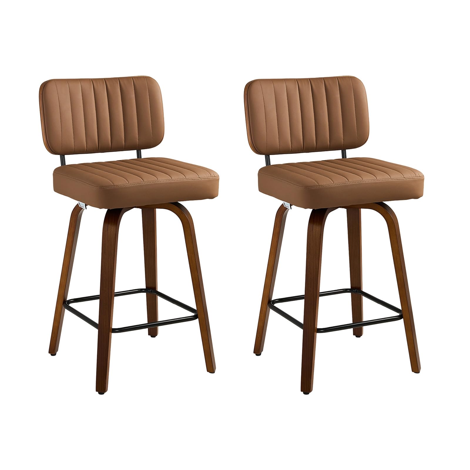 Warmiehomy Bar Stools Set of 2, 360° Swivel Counter Height Stools