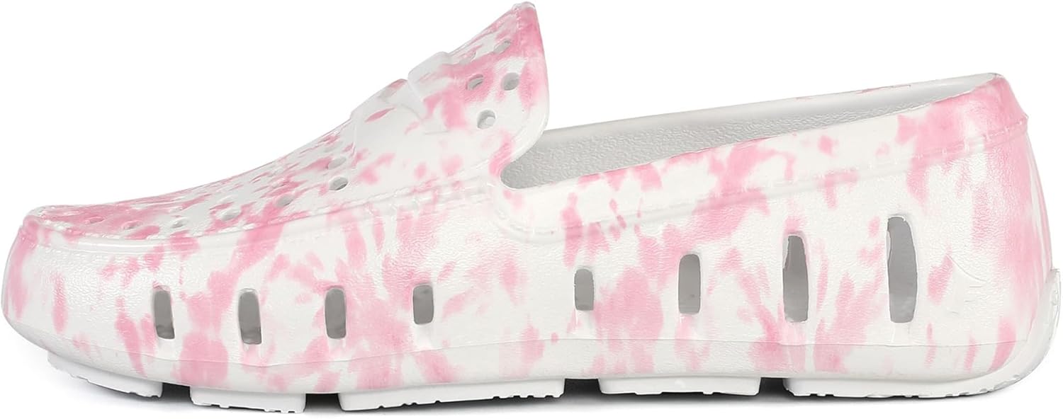 Floafers Unisex Prodigy Driver Print (Toddler/Little Kid), Pink Tie Dye/Bright White, 8, Medium