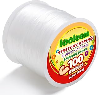 1mm Stretchy Elastic String, Stretchy String for Bracelet, String for Bracelet Making, Elastic String for Bracelets, String for Jewelry Making.(White Clear)