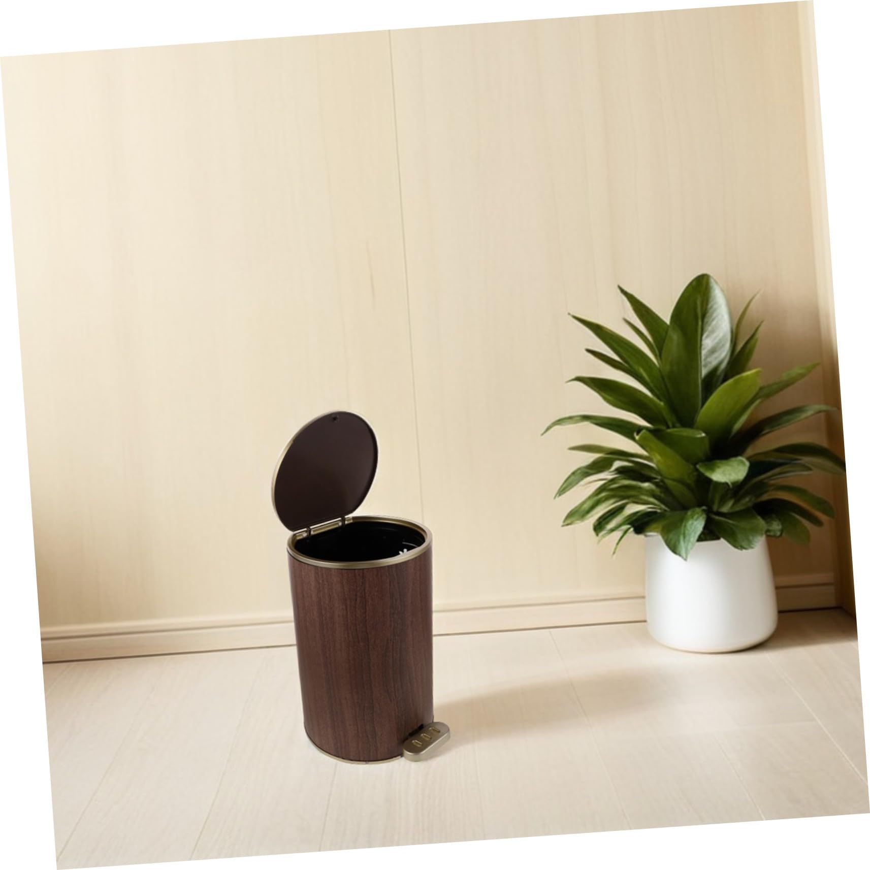 GLEAVI Poubelle Ronde Avec Couvercle à Pédale Conteneur à Déchets Pour Cuisine Salle De Bain Et Chambre Poubelle De Maison Fonctionnelle Et Design Rétro