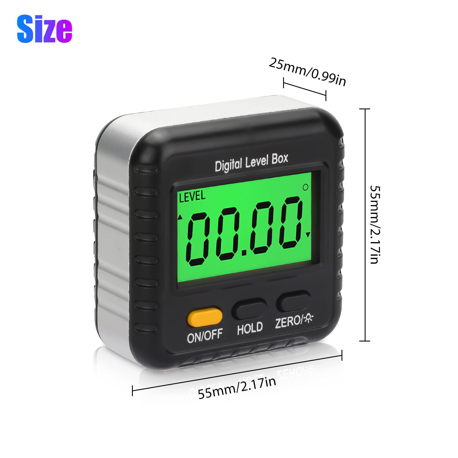 Multi-Functional Digital Level Box with LCD Display & Disk Magnet High Accuracy Angle Gauge Protractor for Construction