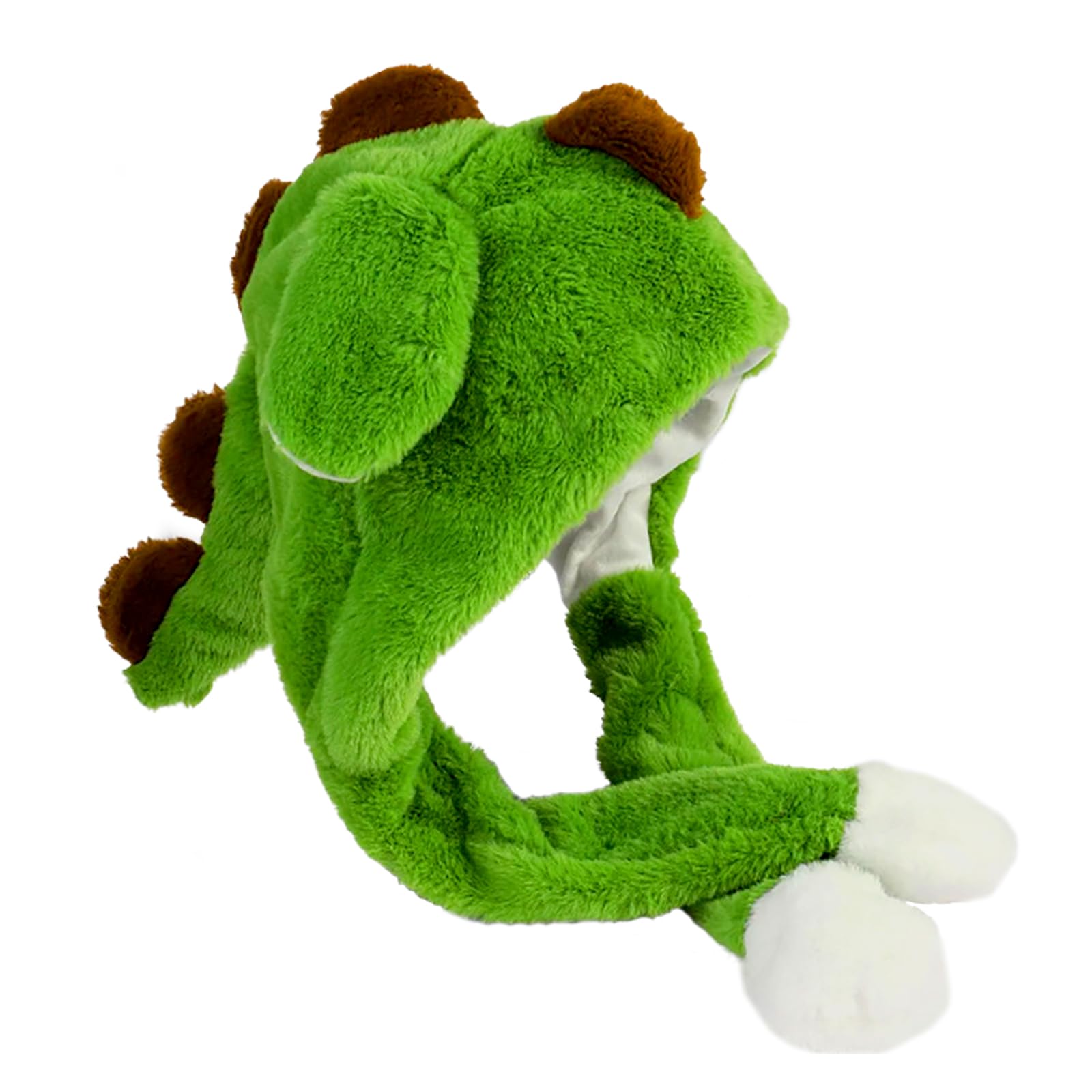 Huhaokejis Dinosaur Hat with Moving Ears Animal Hat Ear Moving Jumping Hat Kids Plush Hat Cartoon Animal Winter Hat for Kids Adults Festival Cosplay Costume Gift (Dinosaur)