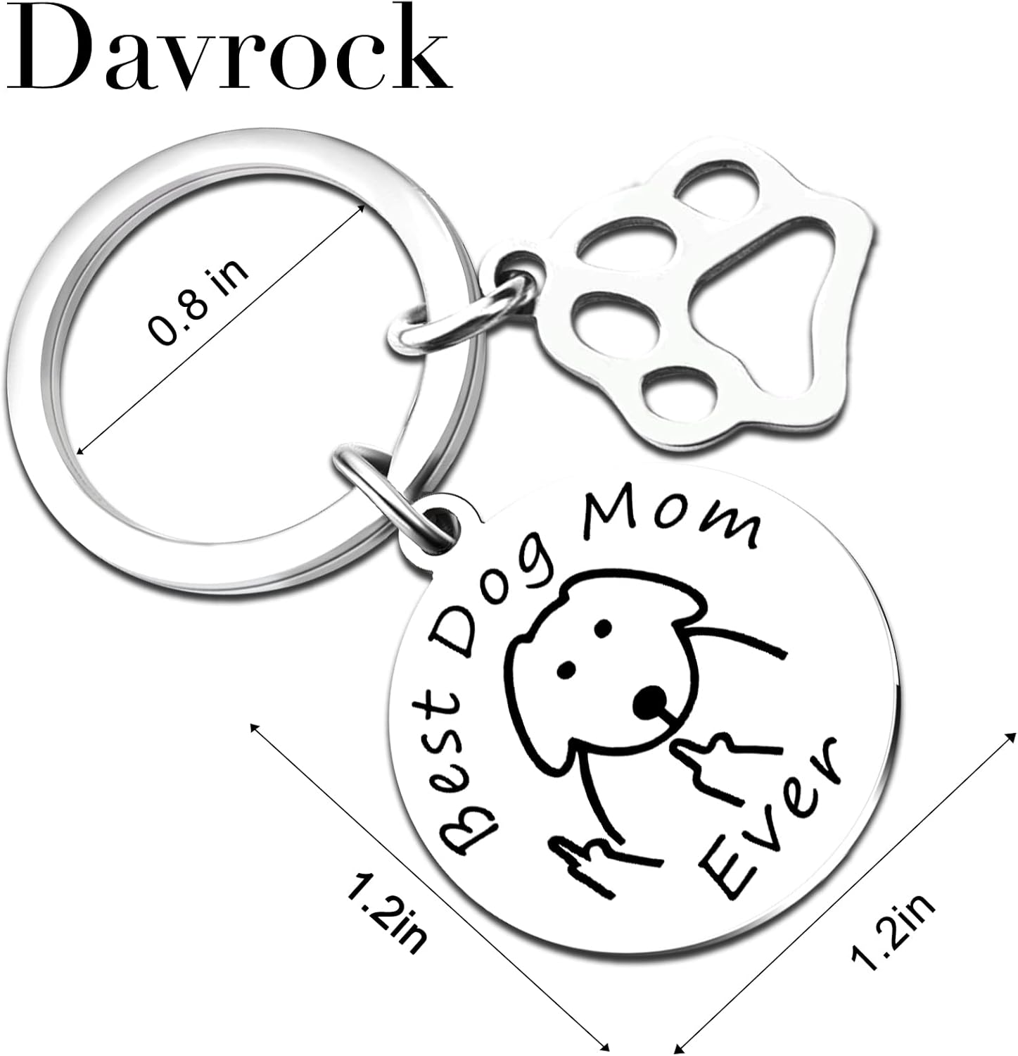 Miniatura 2 de Davrock Dog Mom Gifts for Women Cat Mom Gifts for Women New Puppy Fur Baby Owners Cat Lover Mama Engraved