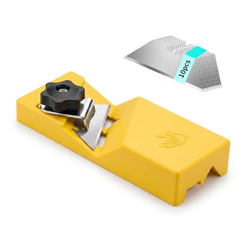 2-IN-1 Drywall Edge Preparation Tool, Gypsum Board Chamferer & Plasterboard Edge Deburrer, Plasterboard V Edger Chamfer Hand Plane Gypsum Board Cutting Tool with 10 Replaceable Blades for Woodworkers