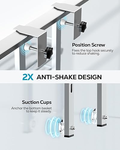 Vista 37 de Nieifi Estante organizador de despensa para ducha sobre la puerta con ganchos confiables, organizador de ducha resistente para colgar, estante
