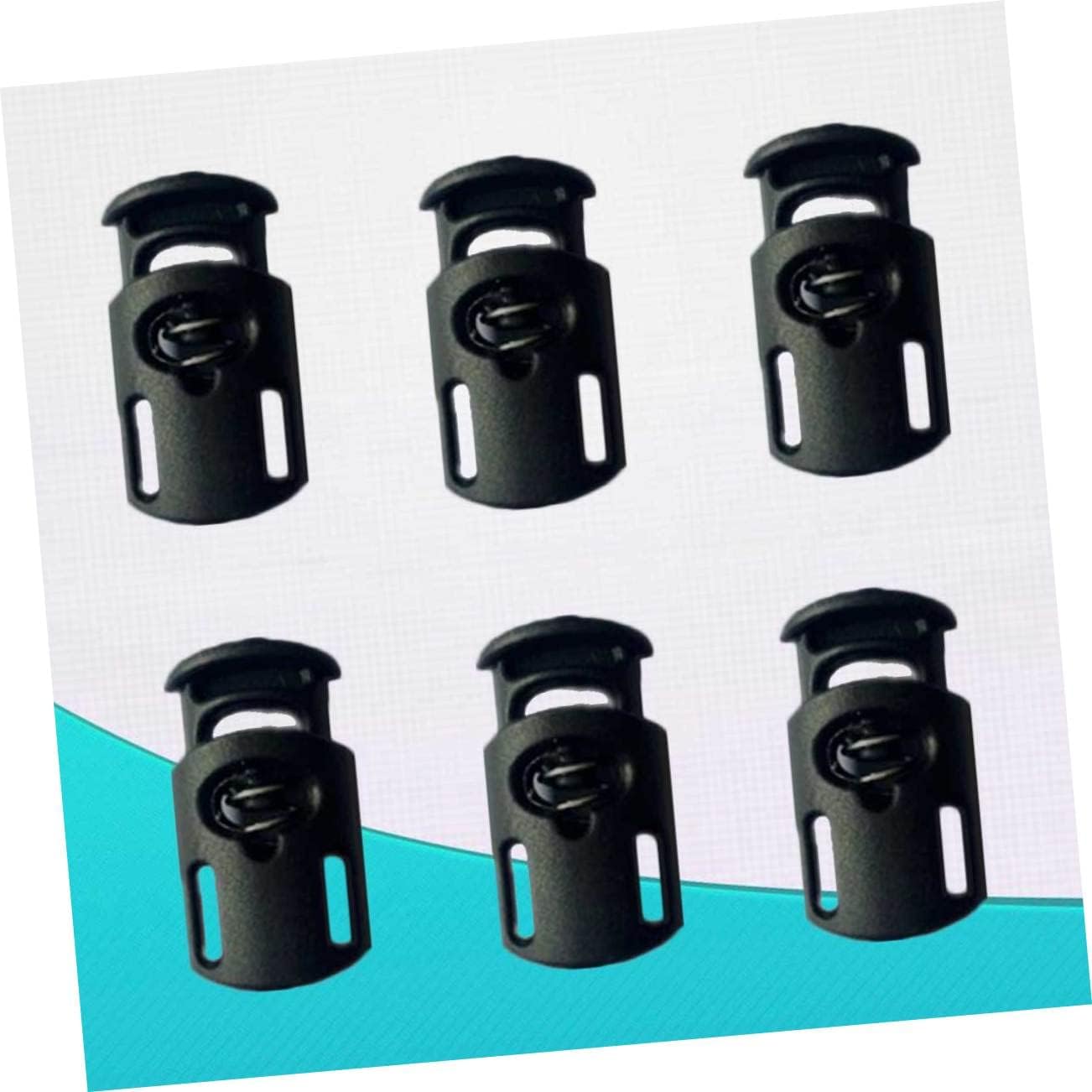 GLSTOY 500 Pack Plastic Single Hole Spring Toggle Cord Locks Heavy Duty Drawstring Clamp for Lanyard Luggage Clothing Tent