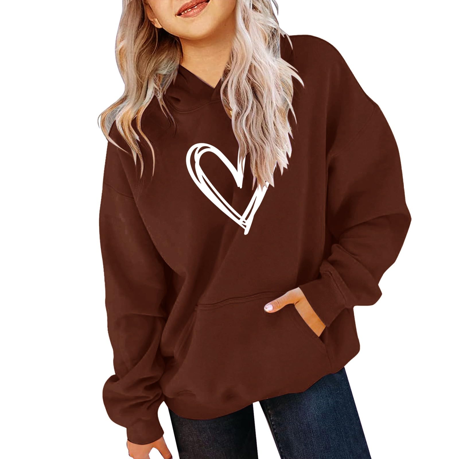 Generico Sweat à Capuche Fille Automne Doux Pour Fille à