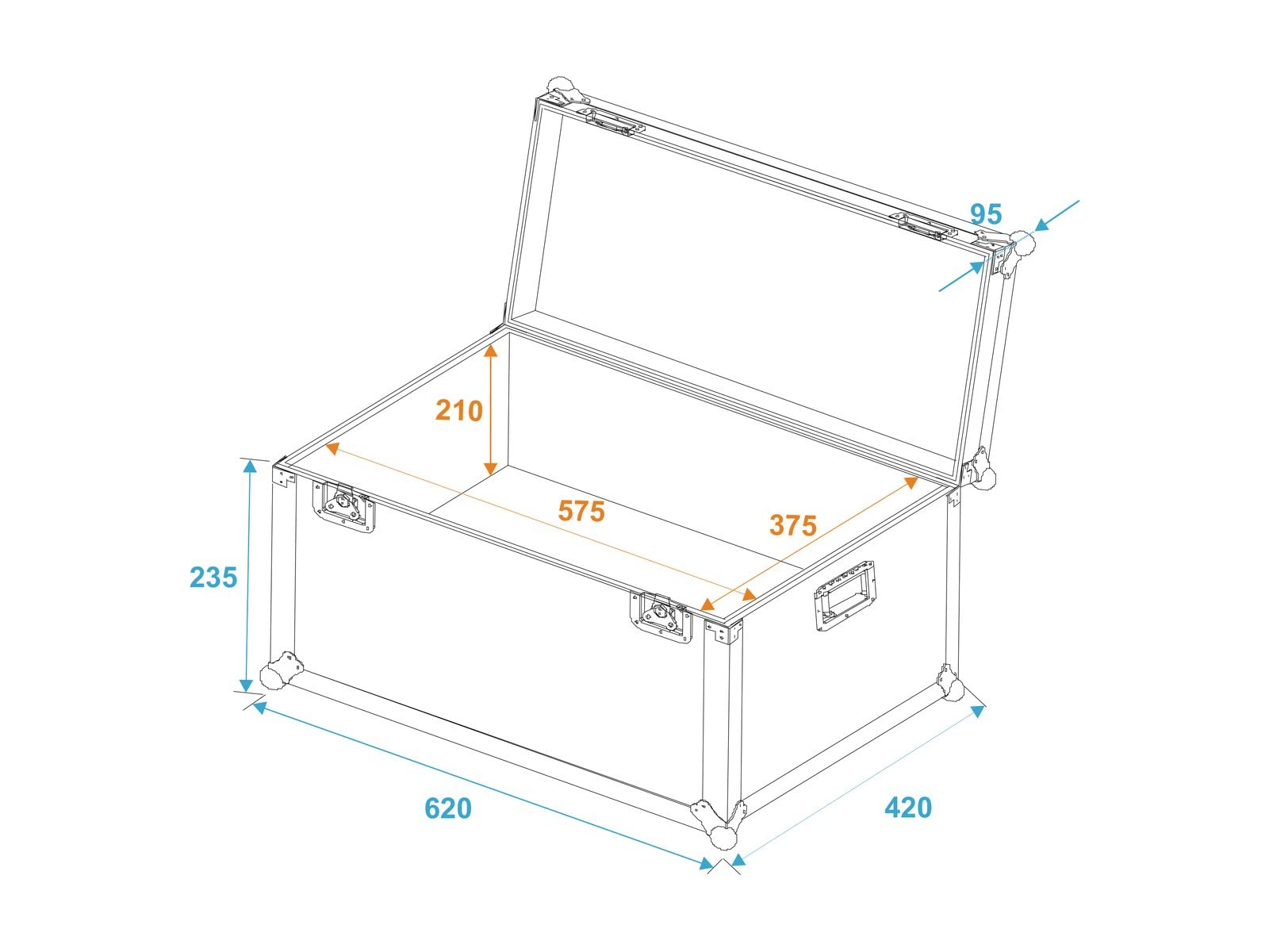 ROADINGER Universal-Transport-Case 60x40x30cm | Flightcase, universal einsetzbar