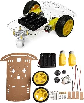 2WD RC Robot Car Kit for Smart Robot Car Chassis Kit w/Speed Encoder Box for Arduino for Beginners to Learn Programming