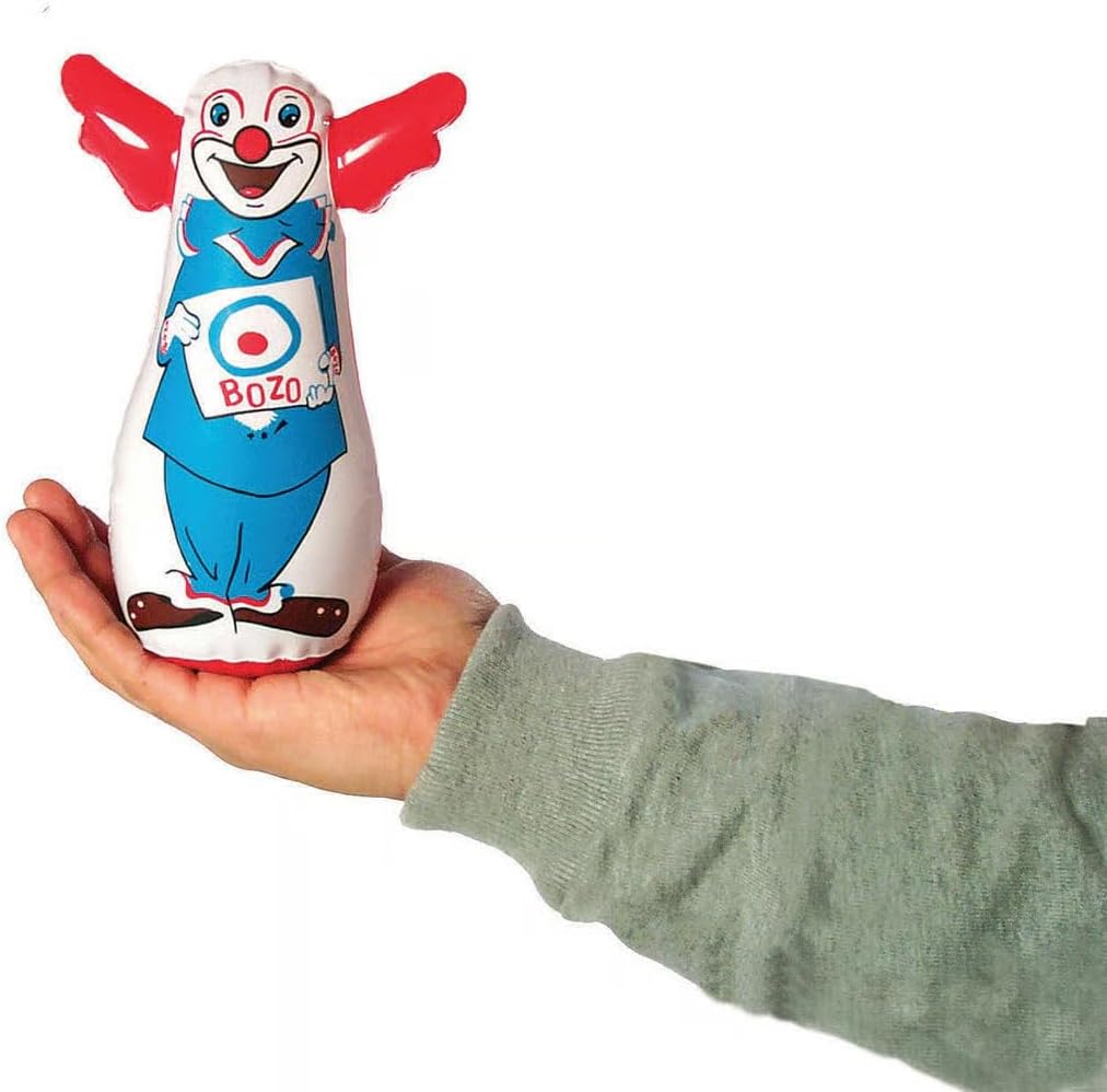 WARM FUZZY Toys - The Original Bozo The Clown Inflatable 3-D Bop Bag Works Great for Ages 3+ and at Home, in The Classroom or as an Energy/Stress Reliever