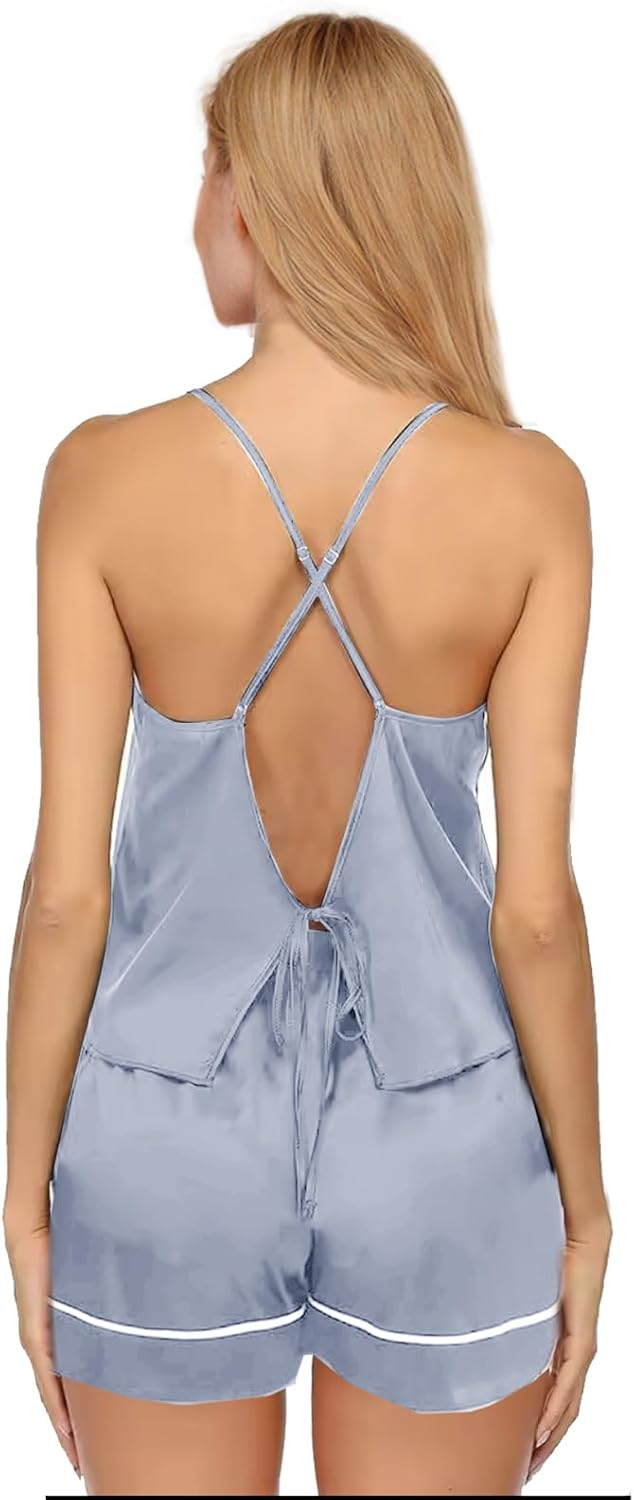 3Pcs Silk Pajamas Set for Women XS-4XL Satin Pajama Lingerie Pjs Cami Tops Silky Pj Sets Sleepwear Nightwear - Image 2