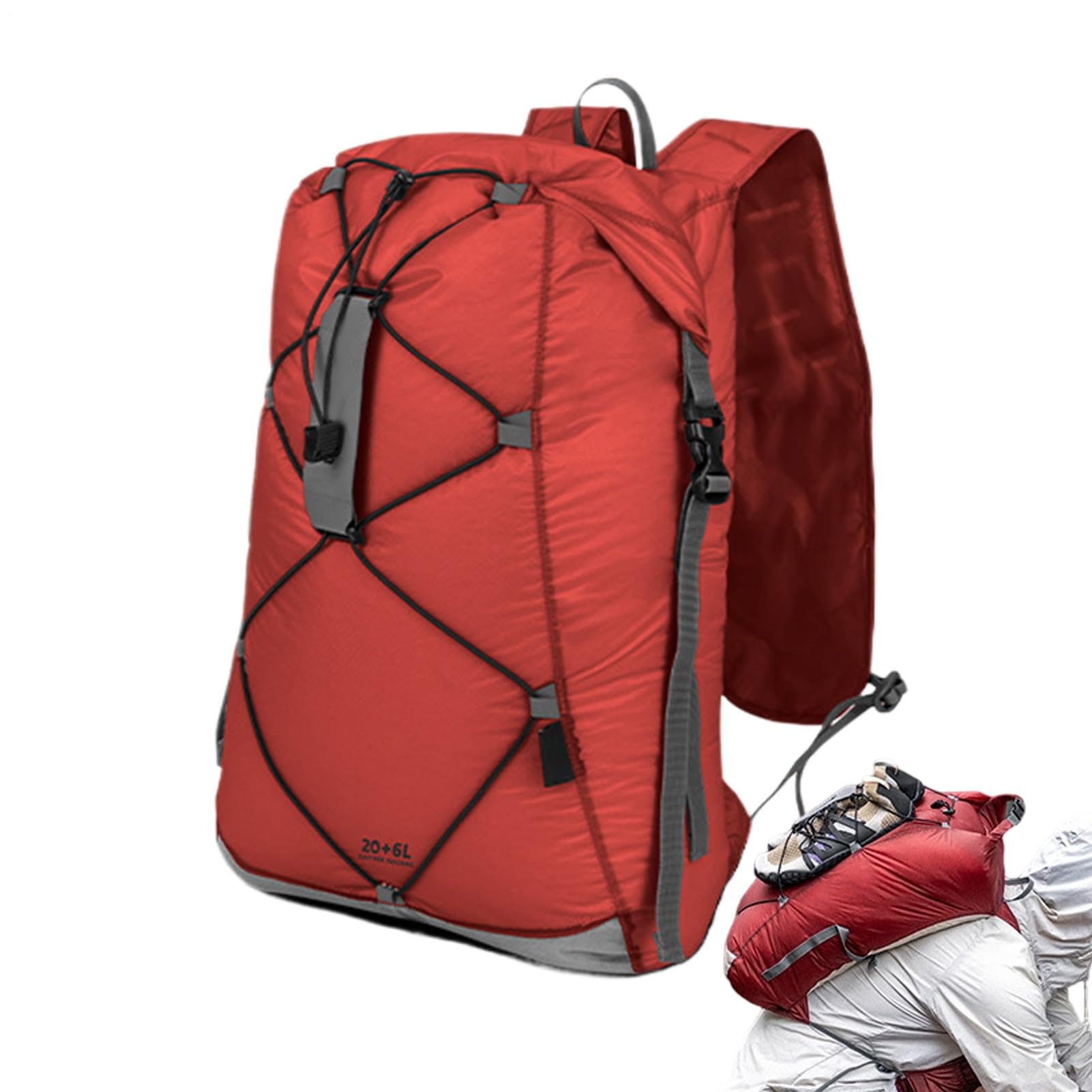 Plecak Turystyczny dla Mężczyzn 26 l Wodoodporny Składany | Plecak Turystyczny I Namiotowy Dla Mężczyzn Wędkarstwo Trekking Wspinaczka Kemping Sport Bieganie