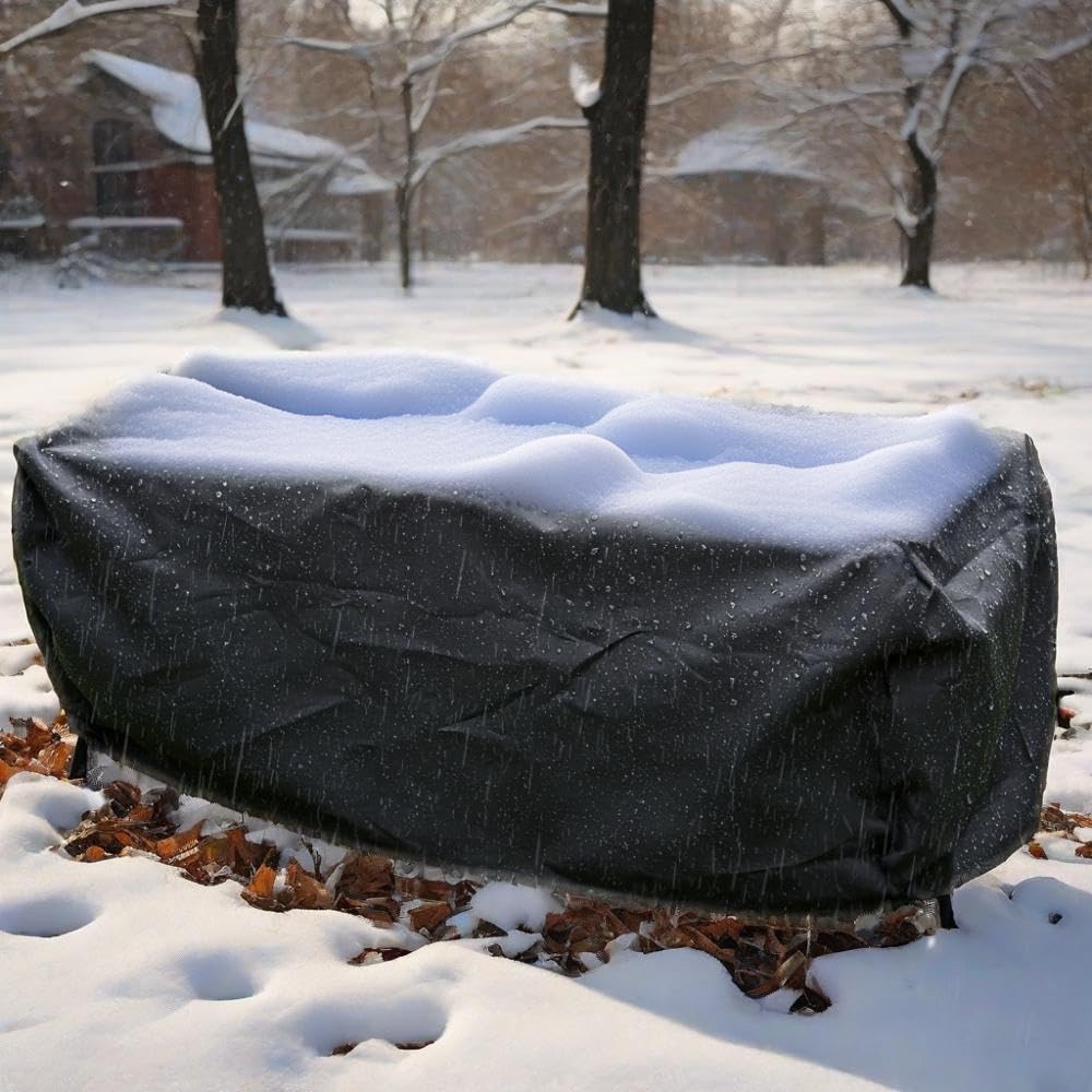 Copritavolo da Esterno Impermeabile 240x120x90cm/LxlxA Copertura Tavolo e Sedia Terrazzo Tessuto Oxford 420D, Antineve, Resistente alle Intemperie, Nero Copertura Impermeabile per Mobili da Giardino