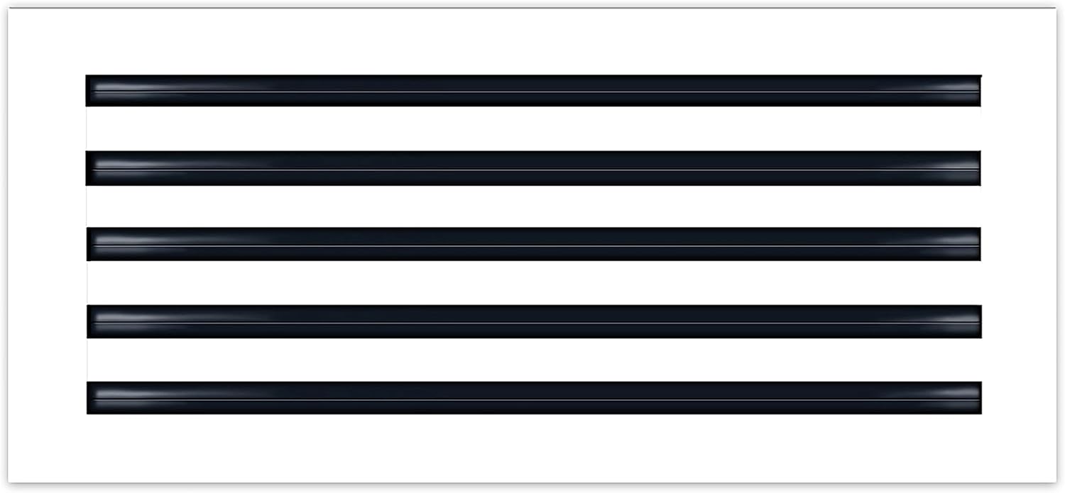 22x10 Modern AC Vent Cover - Decorative White Aluminum Air Vent - Standard Linear Slot Diffuser - Heating and Cooling Register Grille for Ceiling, Walls & Floors - Texas Buildmart