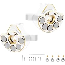 Tungsten Steel & Brass Steering Knuckle RC Axle Counterweights for Axial SCX24 AX24 1/24 RC Crawler Upgrade Accessories White Gold