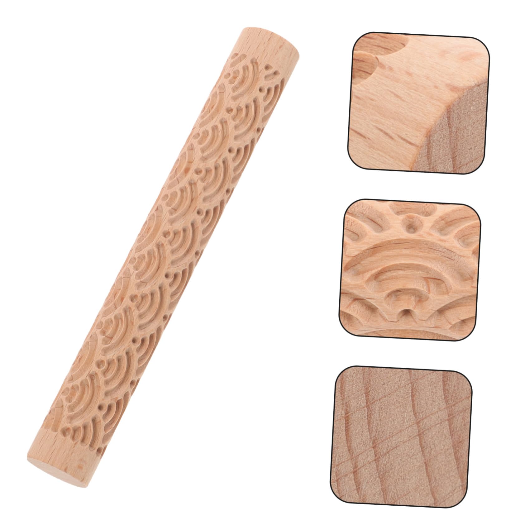 PRETYZOOM 5 Piezas Herramientas De Mano De Arcilla Rodillo Palo De Impresión De Cerámica Varilla Para Amasar Arcilla Varilla De Cerámica Herramienta Artesanal De Cerámica Palo Rodante Madera