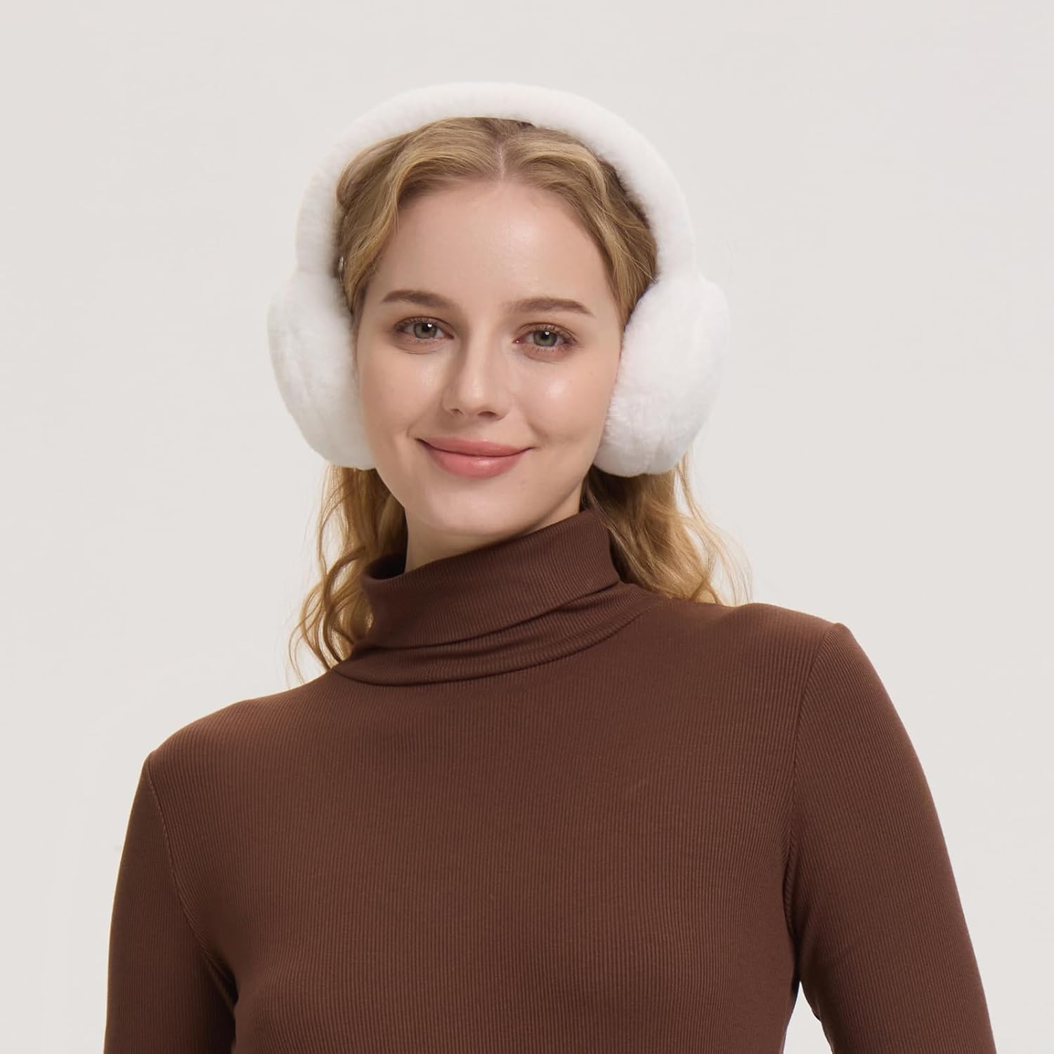 Women Ear Muffs Winter Girls White Earmuffs Fuzzy Kids Black Ear Muff Cute Fluffy Ear Warmers Foldable Ear Covers Boy - Image 2