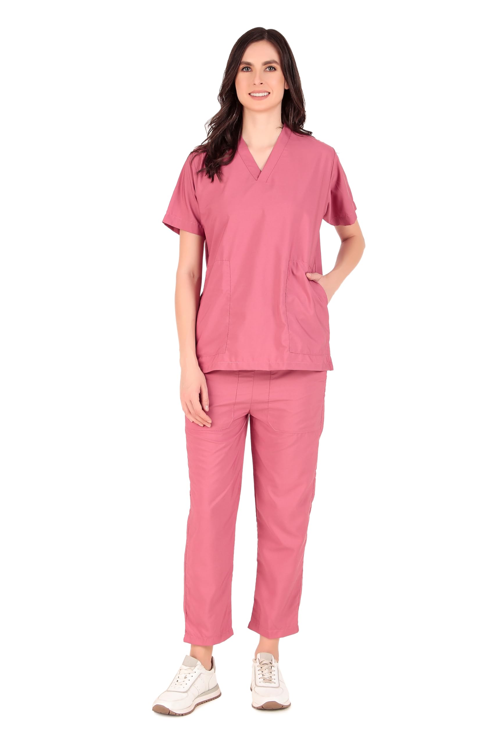 Epicure Wears Uniforms Scrub Suit Unisex | V Neck |Breathable Fabric Poly Viscose |Half Sleeves| Flexibile & Comfortable| Ideal for Doctors, Dentists & Healthcare Professionals (Salmon Pink_XL) (B0D9HJ72F7) Amazon Price History, Amazon Price Tracker