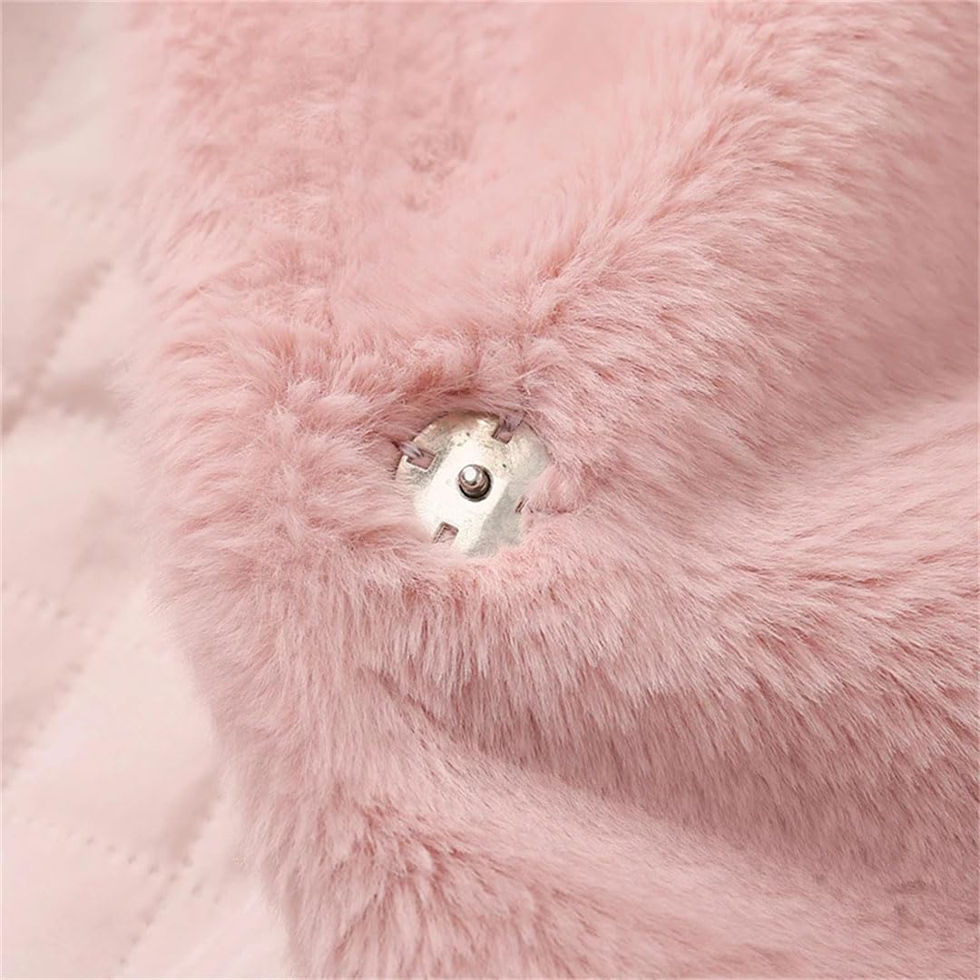 Cappotto lungo da donna in pelliccia sintetica collo a scialle doppio petto cappotto di lana extra lungo cappotto di pelliccia blu bambino S, cappotto di pelliccia blu bambino, S