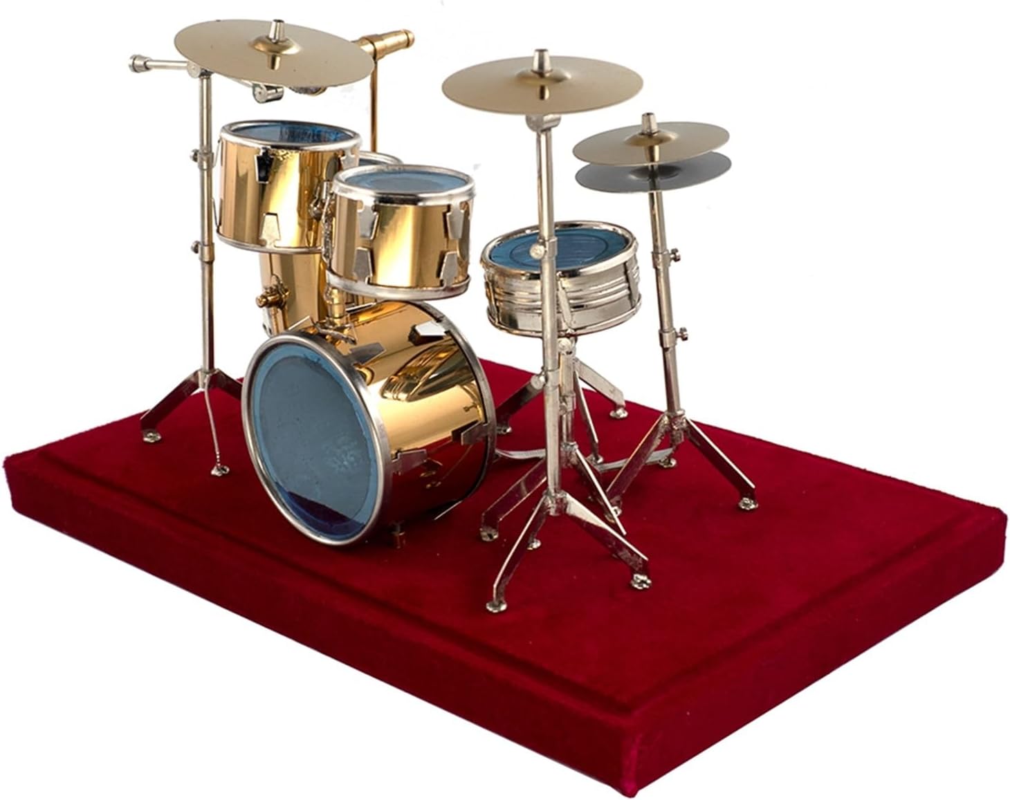 楽器の家の装飾 銅ミニチュアジャズドラムキットモデルミニ装飾装飾品家庭用カフェ 家庭用楽器の装飾品 (Color : 14cm)