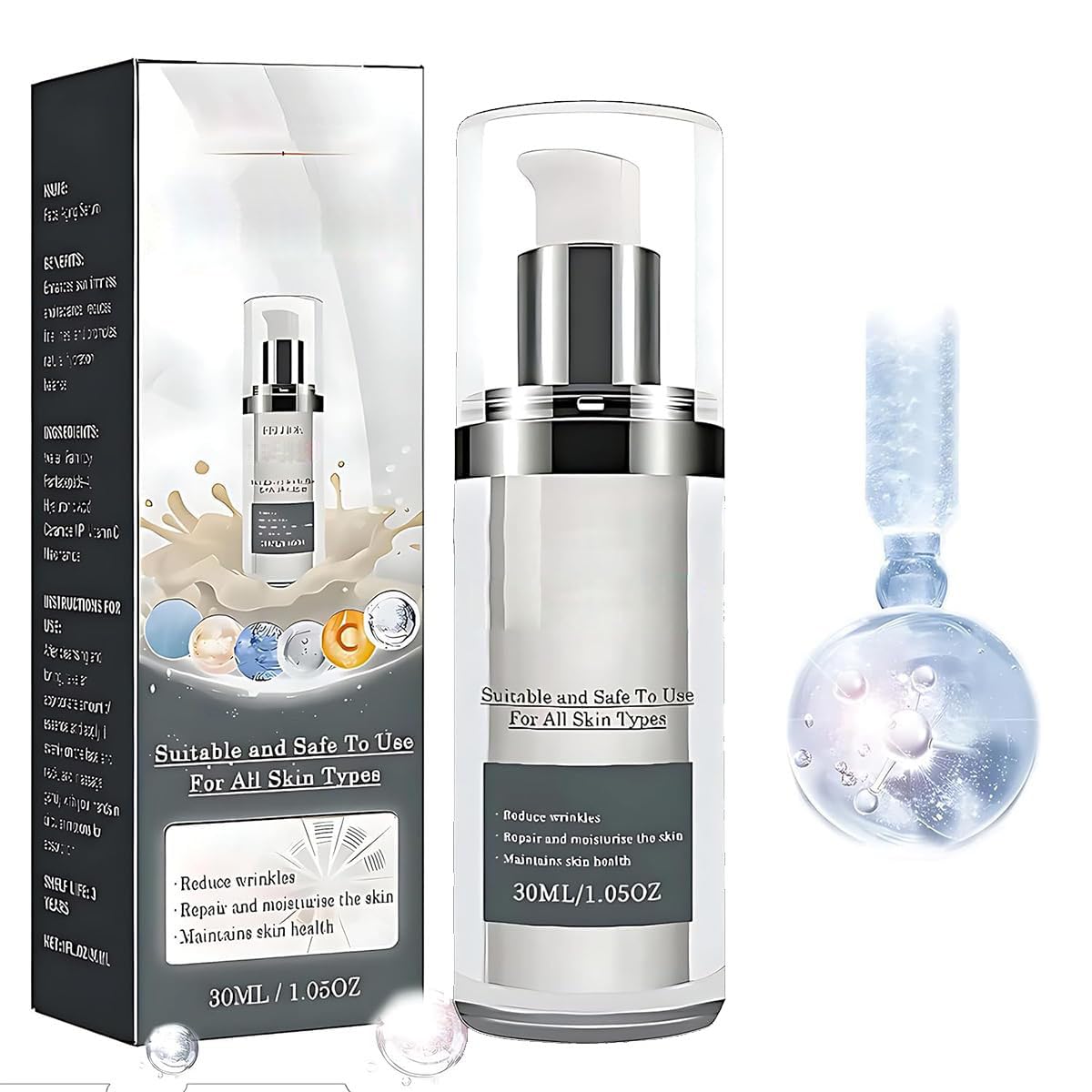 Yuehao Face Moisturizer.Stock Solution Facial Serum.Aging Serum for Face【Trial Package 1 Bottle】lt can only lighten hne lines