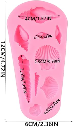 Miniatura 9 de QDMOLDS Molde de fondant con temática marina, concha, estrella de mar, moldes de silicona para decoración de pasteles, decoración de cupcakes,