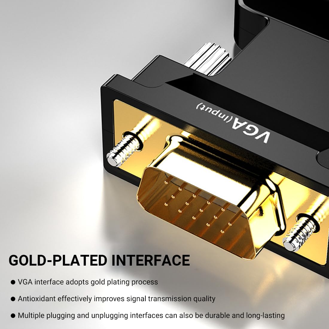 Adattatore da VGA a HDMl, con Cavo Audio da 3,5 mm, Convertitore da VGA to HDMl con Audio Video, 1080P 60HZ Convertitore, per Collegamento di Laptop con Proiettore TV Box Monitor