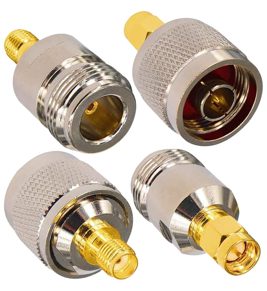 onelinkmore SMA to N Adapter Kit 4 Type RF Connectors N Male/Female to SMA Female/Male Wi-Fi Adapter SDR Connectors …