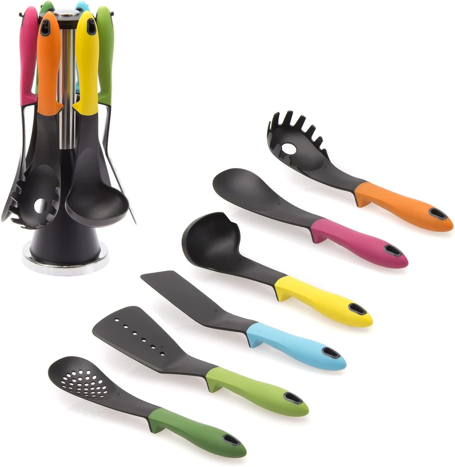 Mometnum Home 7 Piece Kitchen Utensil Set With Rotating Organizing Carousel
