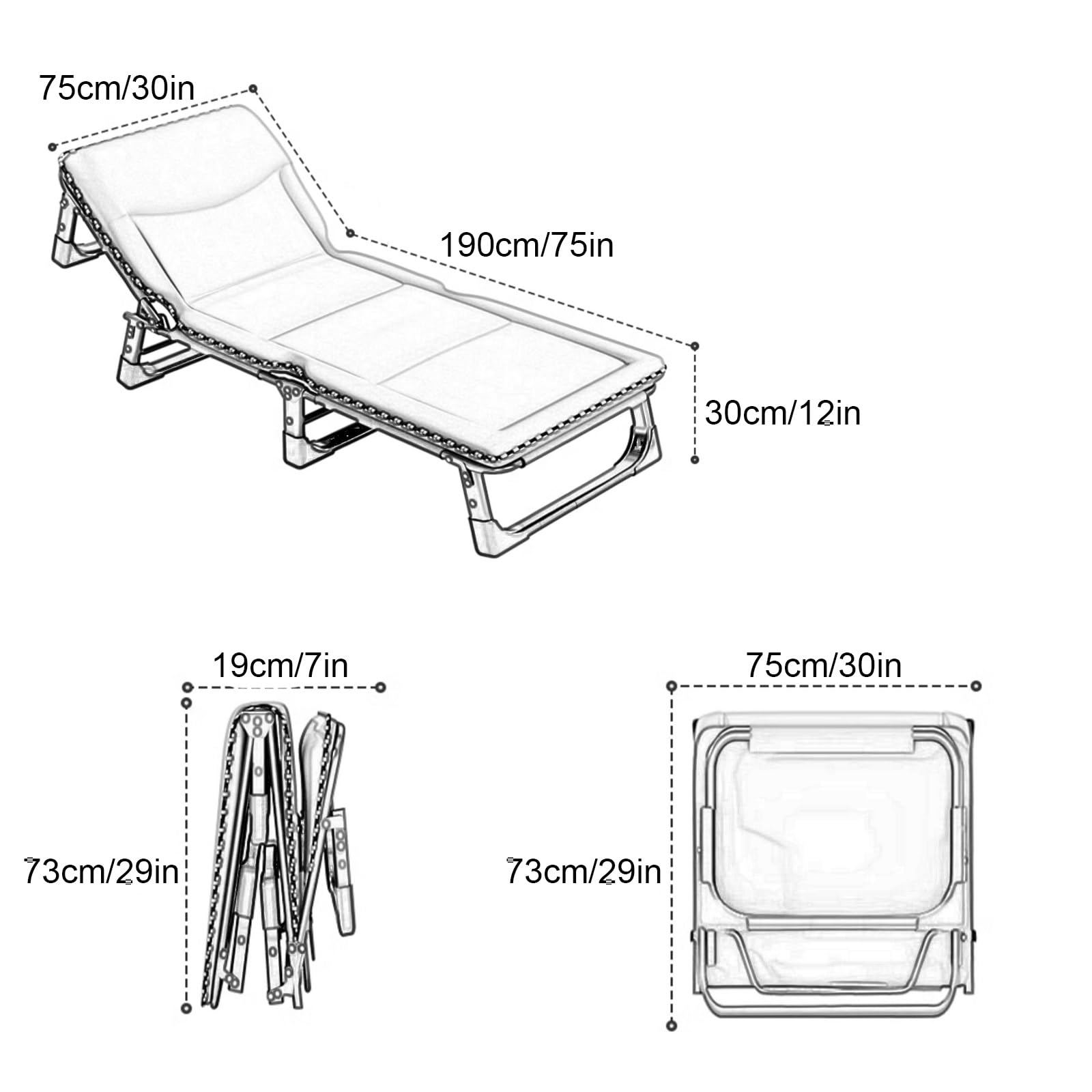 Brandina da Campeggio Materasso Integrato, Letto Campeggio Silenzioso da Girare, Letto Pieghevole capacità di Carico 200 kg Regolabile(Yellow)