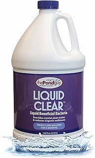 The Pond Guy LiquidClear Beneficial Bacteria Pond Cleaner for Outdoor Water Gardens & Small Ponds, Cloudy Water Reducer, Fish & Plant Safe, 1 Gallon