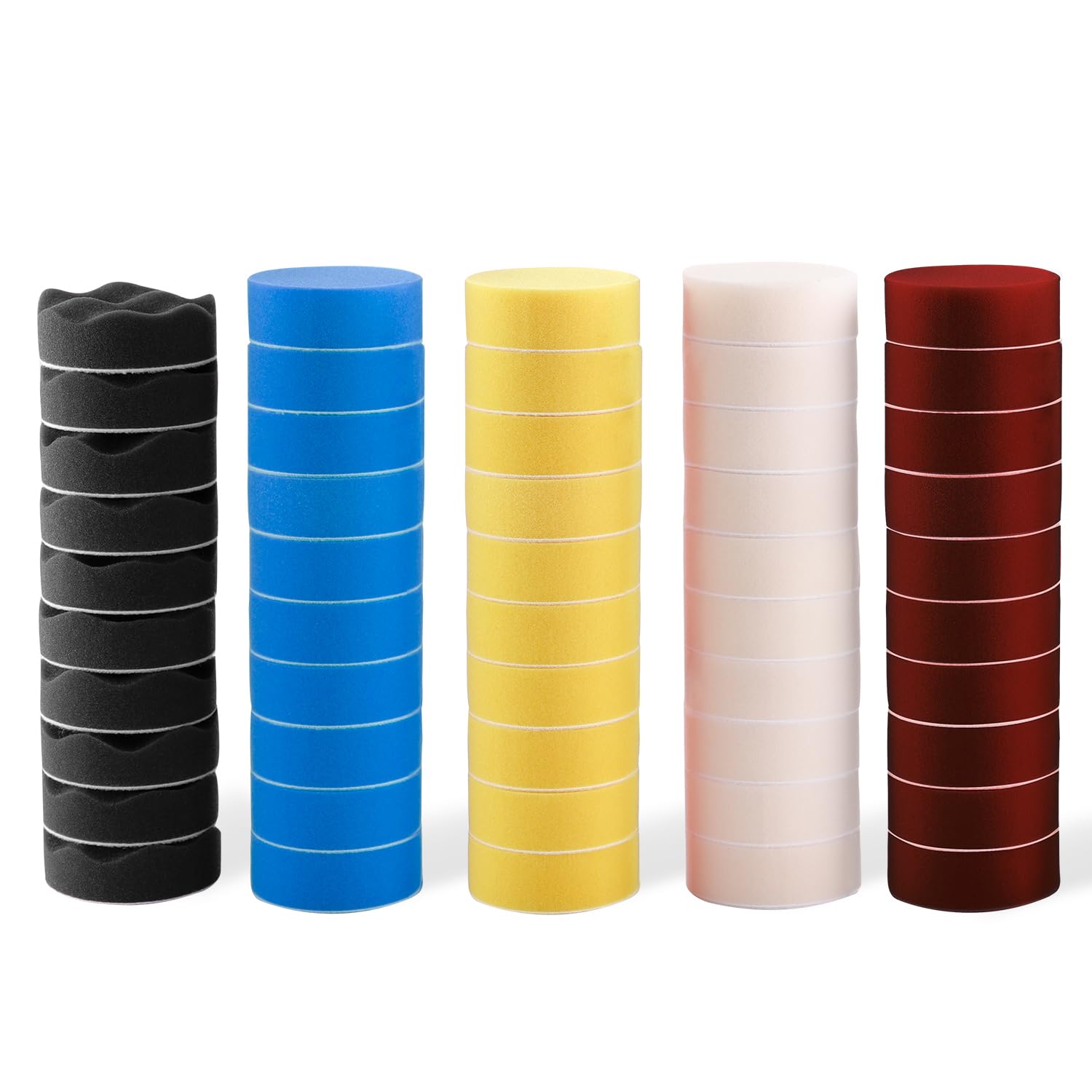 Polishing Pad, 50pcs 3 inch(80 mm) Sponge Buffing Pads, Foam Polishing Pad Kit for Car Sanding, Polishing and Waxing