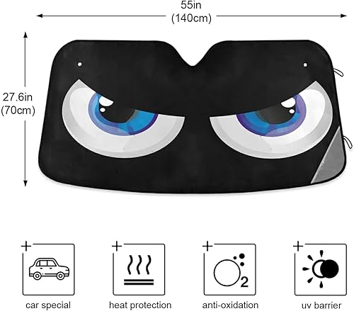 Vista 82 de Gredecor Parasol para parabrisas, diseño hippie y bohemio, hongos mágicos, parasol para automóvil, bloquea los rayos UV y protección contra