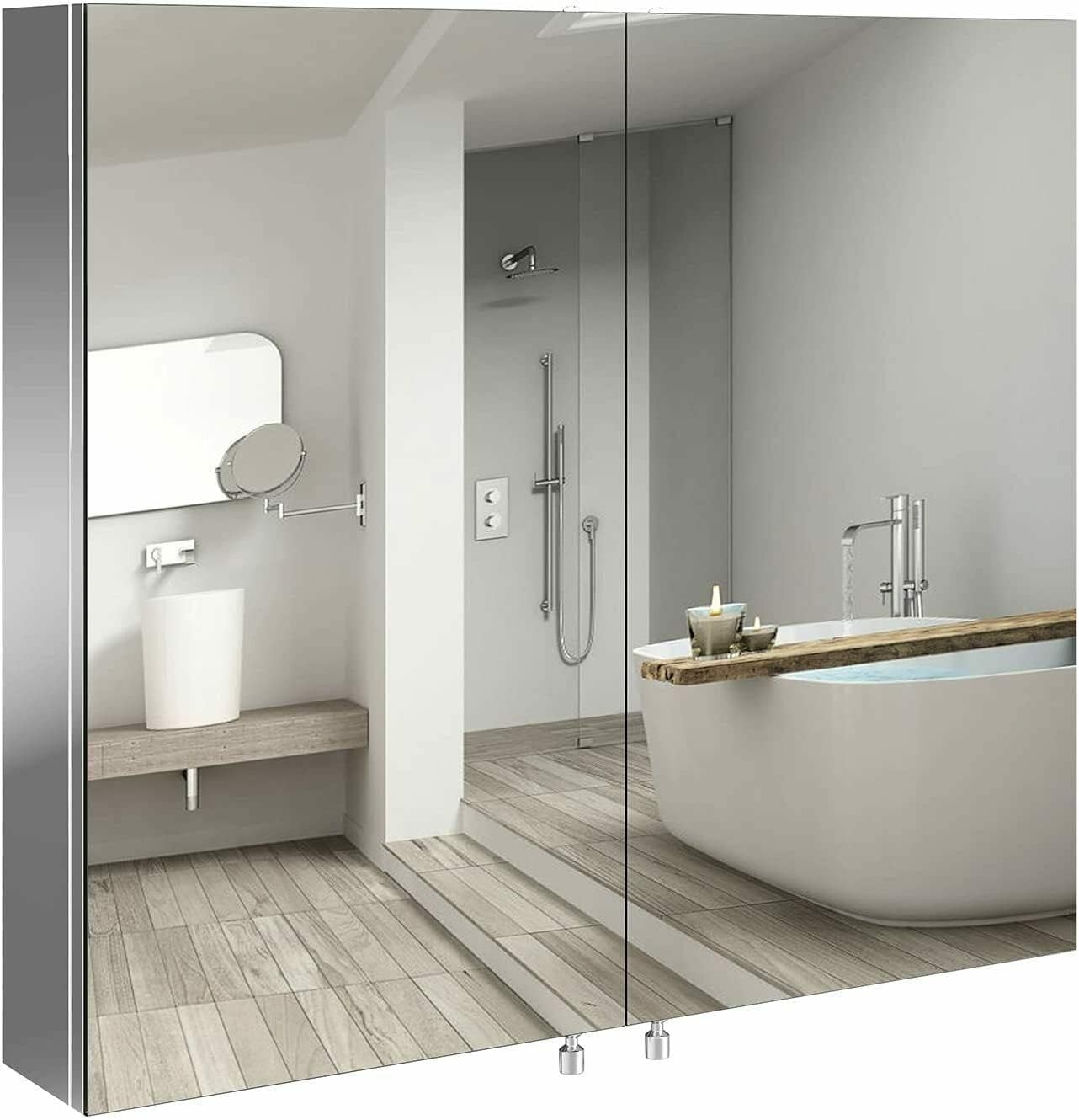 BKSXSOP Medicine cabinet mirror bathroom with locker double back panel multifunctional medicine