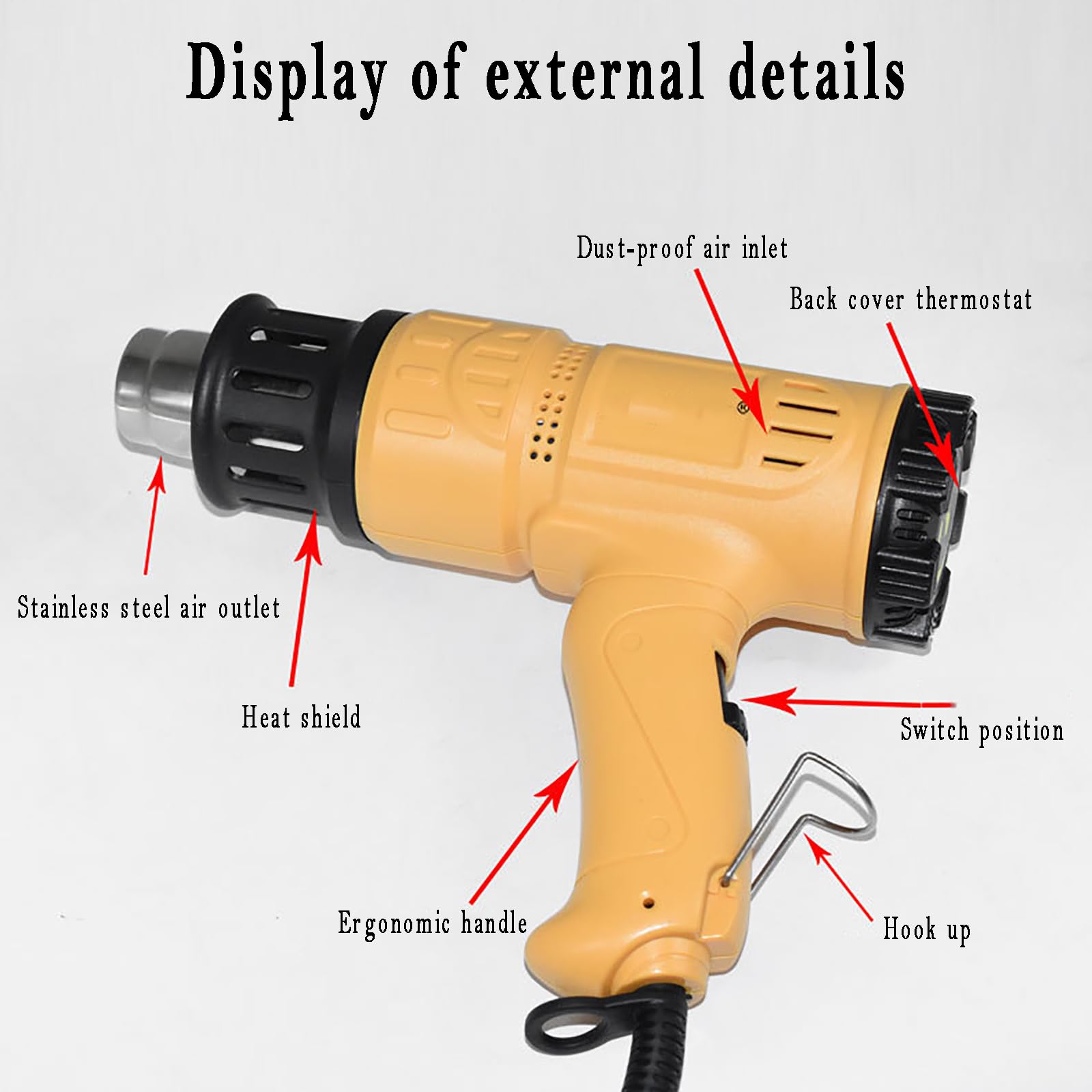 Pistolet Termokurczliwy Z PVC, DIY Ręcznie Robiona Opalarka Do Folii Samochodowej, Regulacja Temperatury 50-650 ℃, Używana Do Butelki Czerwonego Wina PP/PVC/POF Kapsułka Termokurczliwa