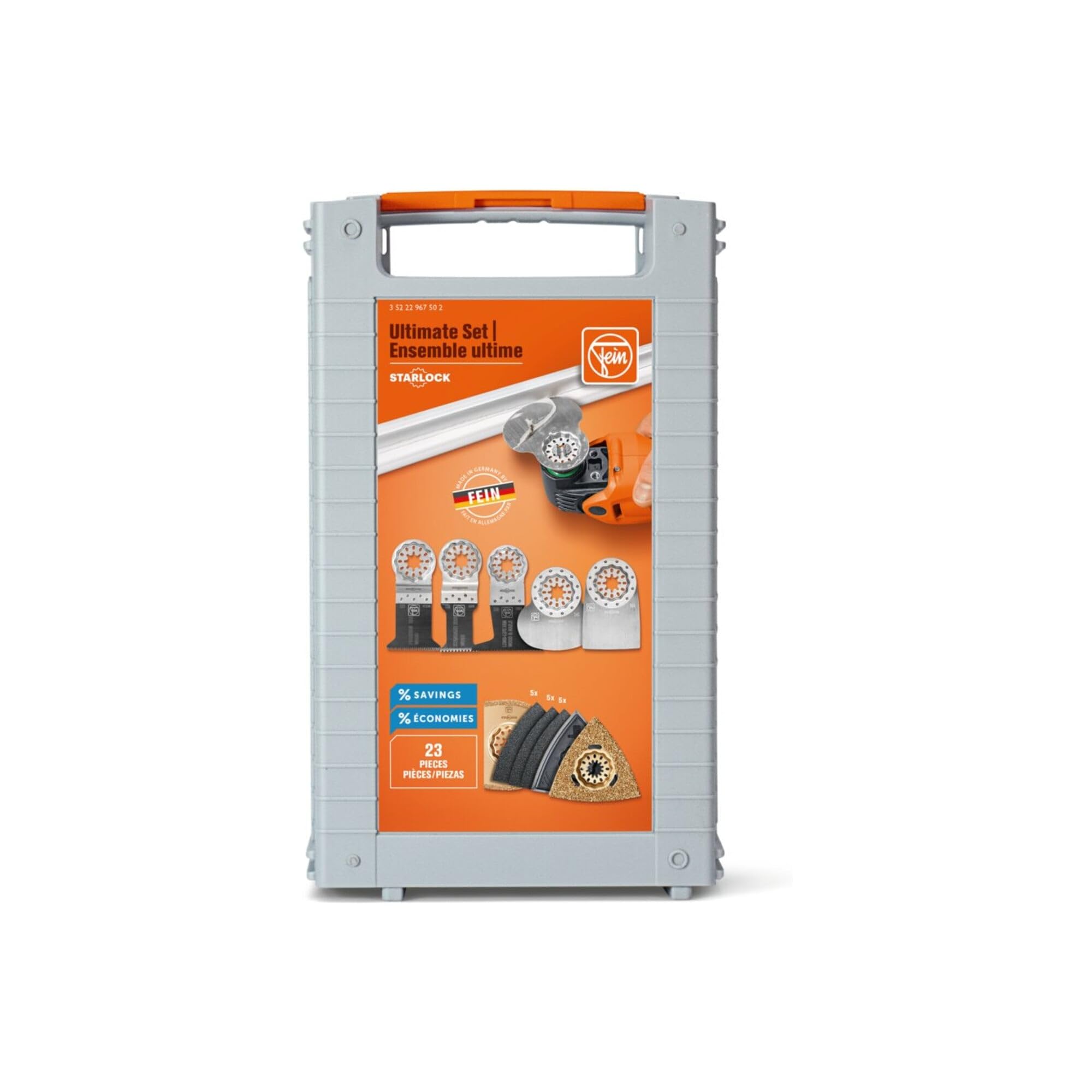 FEIN Starlock PLUS Ultimate Set 23 profesjonalne akcesoria do piłowania, szlifowania, cięcia, skrobania, przycinania i golenia – nasadka Starlock Plus