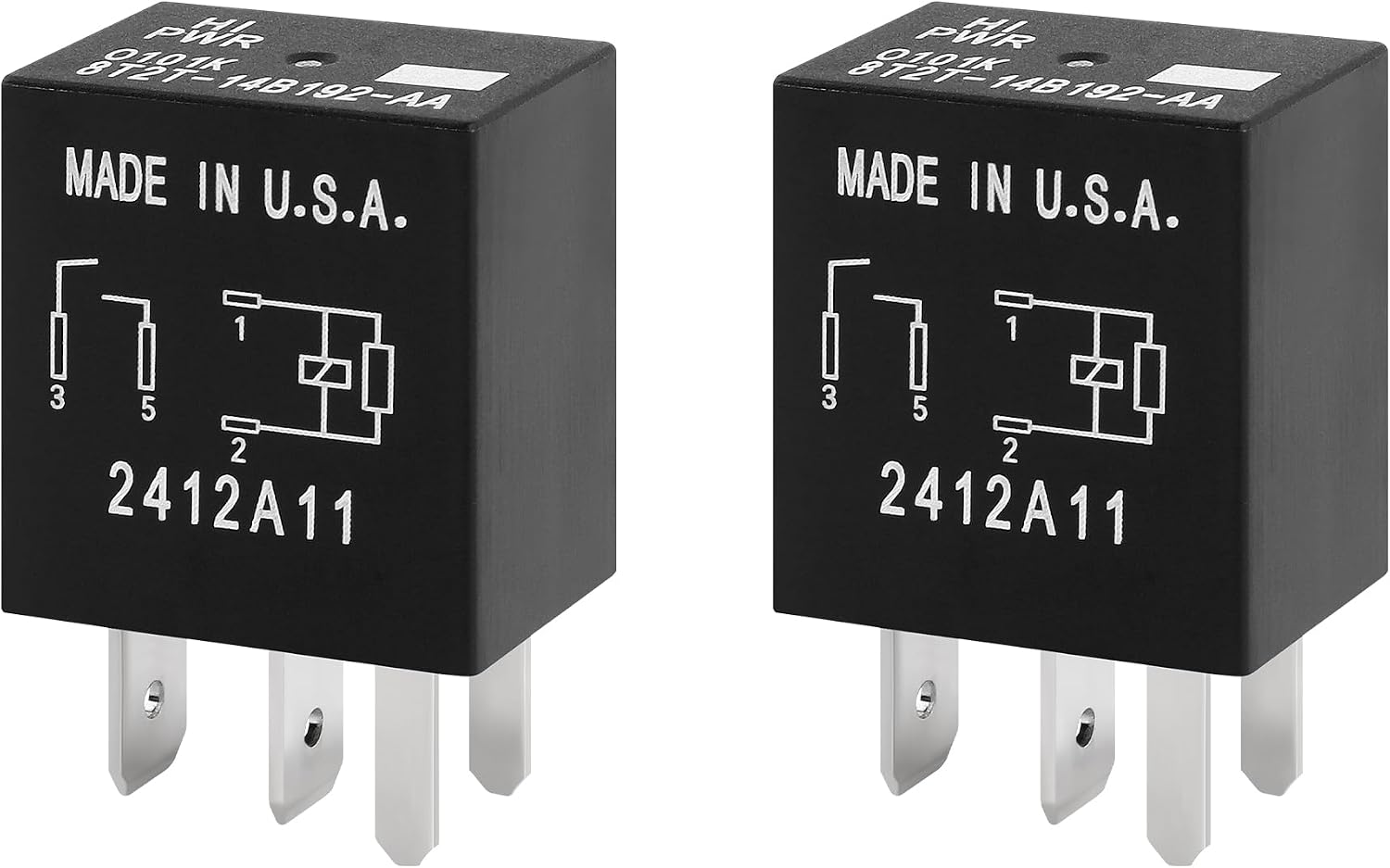 2PCS Car Relay Replacement OEM# 8T2T-14B192-AA,Multi-Purpose 4 Pin Relay Automotive Relays for Cars Compatible with Ford Lincoln,Standard 12 Volt Car Relays Car Accessories