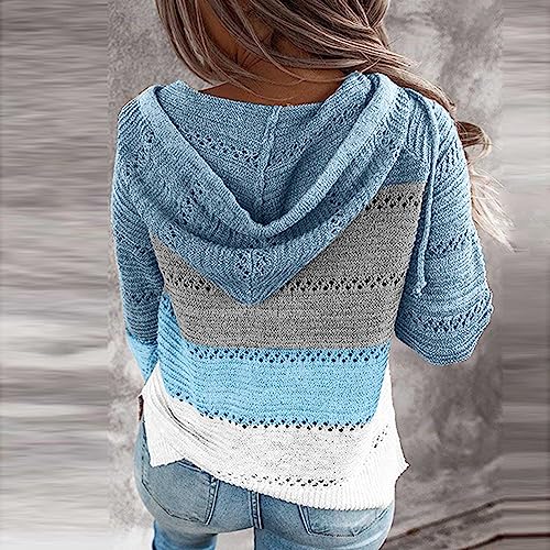 Pull à capuche décontracté en coton patchwork respirant et doux - 3