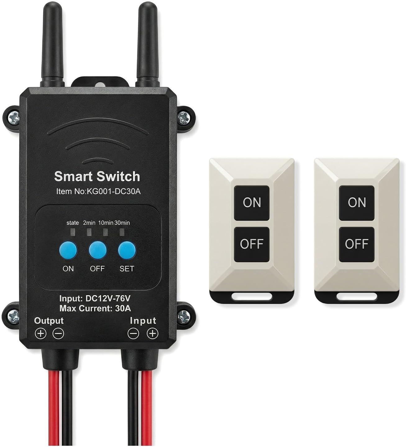 DC Wireless Remotes Switch,Bluetooth Remote Control DC12-76V,Wireless Relay Switch work for agricultural and industrial control of garage doors, electric rolling shutter doors, light, water pumps, etc
