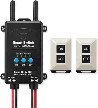 DC Wireless Remotes Switch,Bluetooth Remote Control DC12-76V,Wireless Relay Switch work for agricultural and industrial control of garage doors, electric rolling shutter doors, light, water pumps, etc