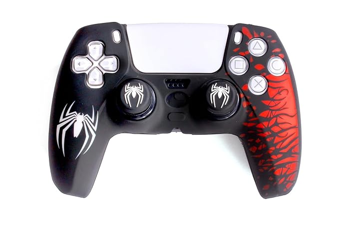New World Silicon Cover for PS5 Controller, Silicon skin Protective Sleeve Protective case For PS5 Controller Red/Black Theme
