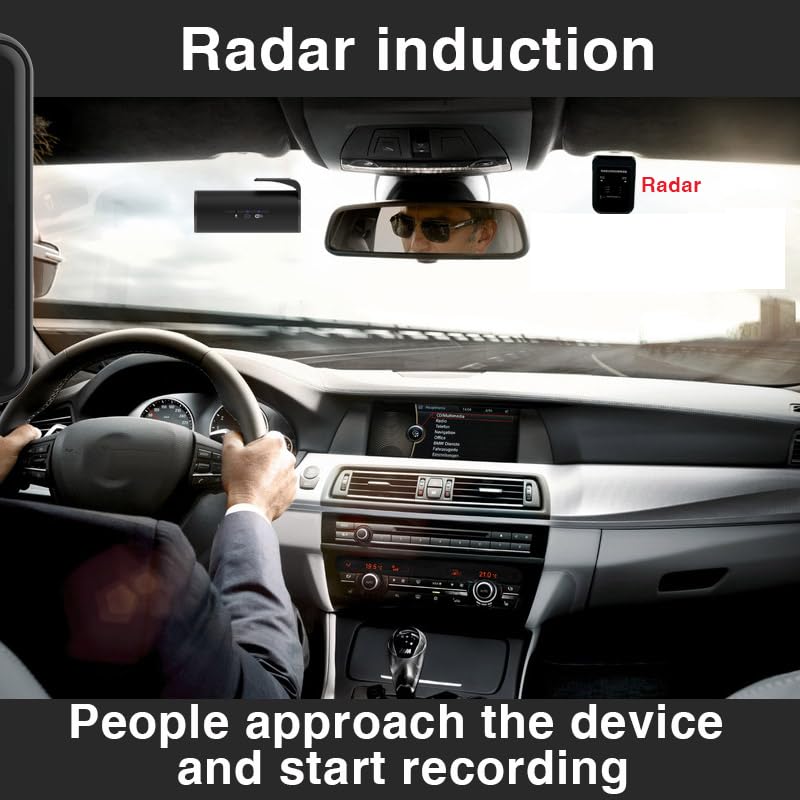 2K Dual Recording Dash Cam, 1296P HD, 140° Wide-Angle, 360° Rotation, Starlight Night Vision, Radar Induction,Built-in WiFi Free 64GB TF Card