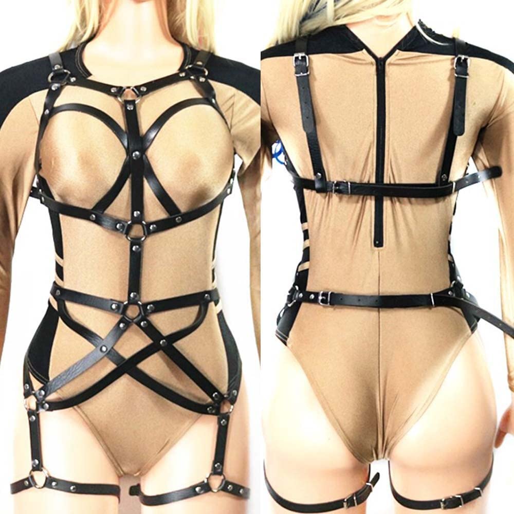 Cinghia di Cuoio delle Donne Sexy del Petto del Corpo IC Reggicalze Cinghie Regolabili della Fasciatura (Color : Pg03, Size : One Size) (Pg71 One Size)