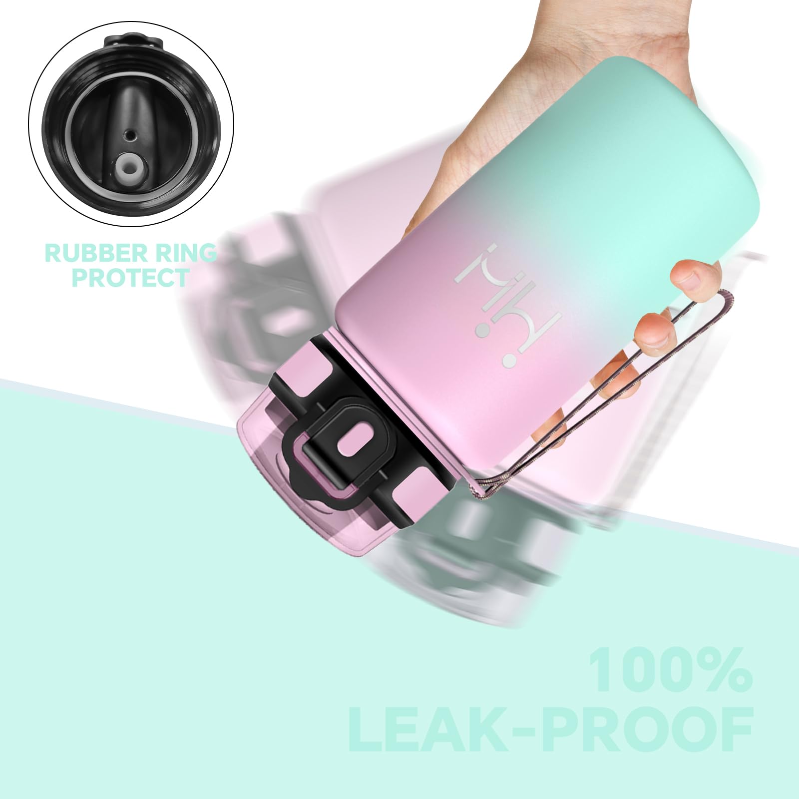 Borraccia Termica - 500 ml - Borraccia Acciaio Inox - Borracia con Cannuccia - Senza Perdite- Borracce Bambini - Mantiene Caldo per 12 Ore/Freddo 24 Ore, Termos per Scuole, Campeggio, Uffici - 4