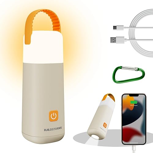 Miniatura 8 de Linterna de campamento, linterna recargable de 350 horas de tiempo de funcionamiento, linterna de 3200 mAh con 4 modos, luz impermeable para tienda