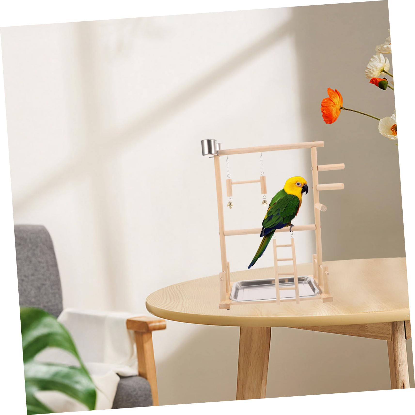 BESPORTBLE 1juego Perchero para Aves Área De Interactiva para Periquitos y Aves Pequeñas Soporte Estable y Seguro para Entrenamiento y Diversión Casa