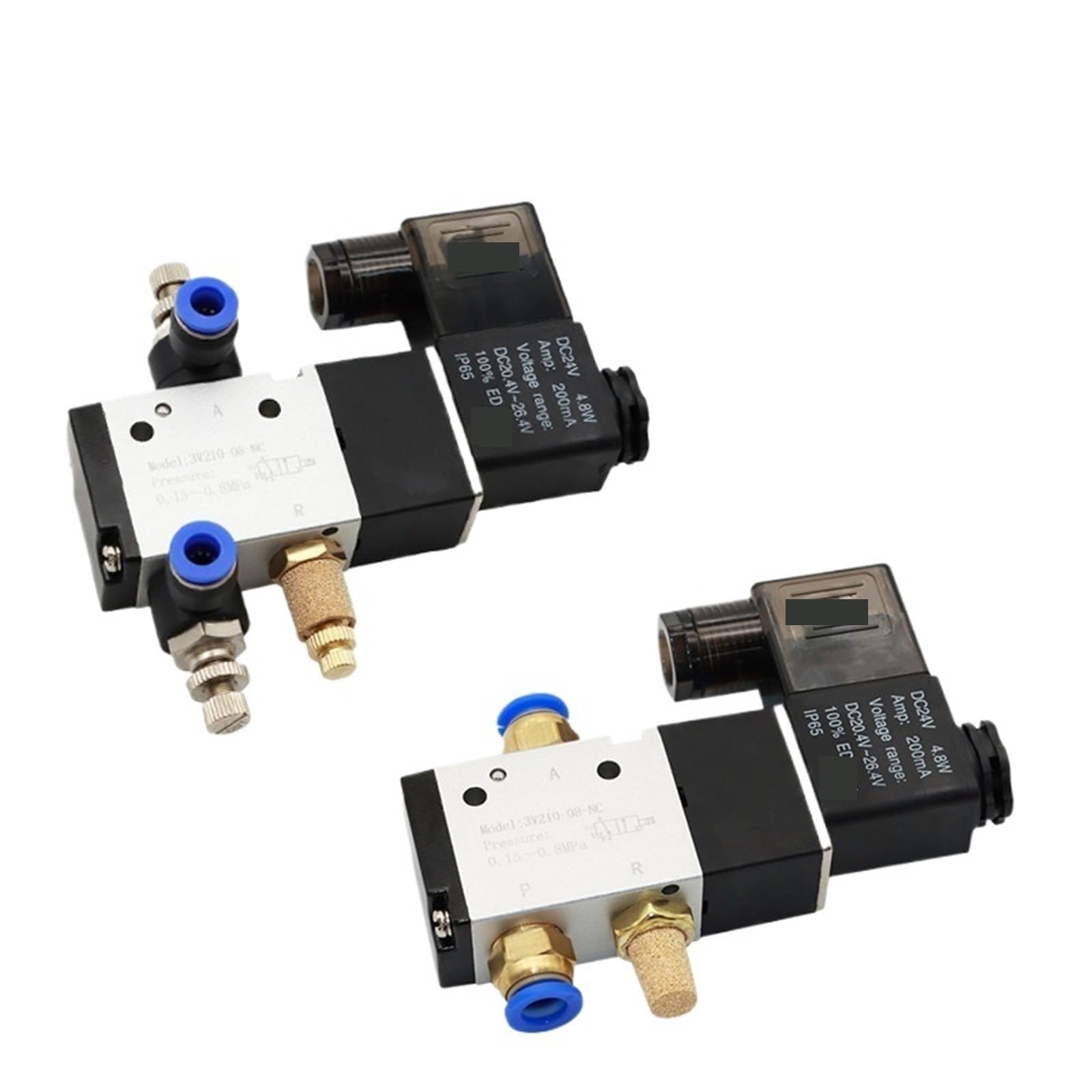 1 szt. 3V210-08 pneumatyczny zawór elektromagnetyczny 3-drożny 2-pozycyjny sterowanie kierunkowe powietrza DC12V DC24V AC110V AC220V (PC 8mm armatura, AC110)
